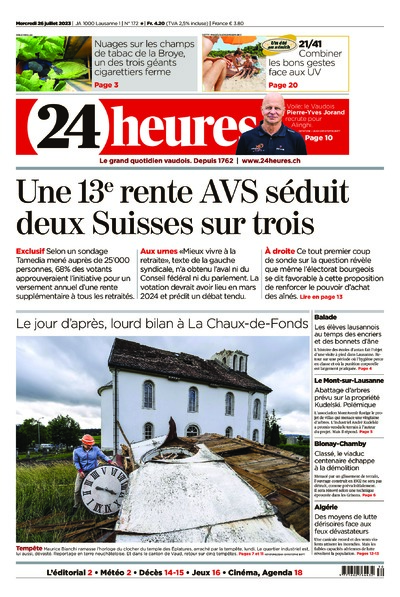 Dernière édition du journal 24 heures