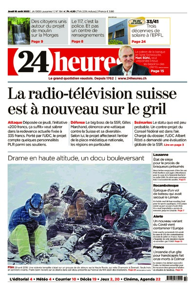 Dernière édition du journal 24 heures