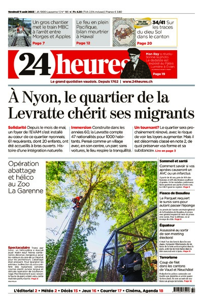 Dernière édition du journal 24 heures