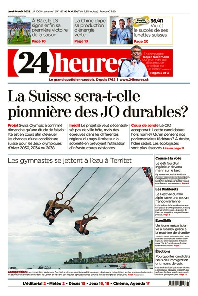 Dernière édition du journal 24 heures