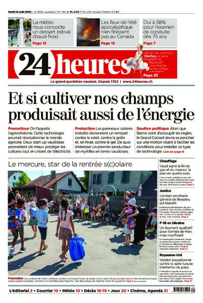 Dernière édition du journal 24 heures