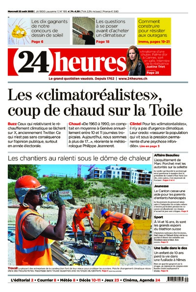 Dernière édition du journal 24 heures
