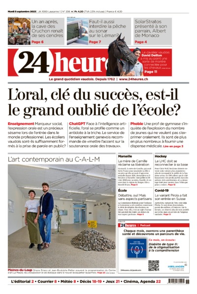 Dernière édition du journal 24 heures