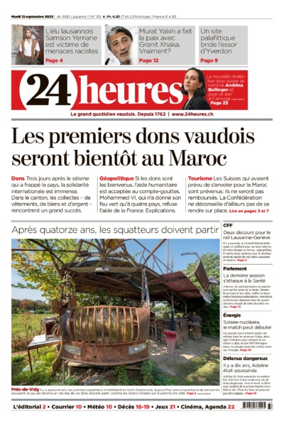Dernière édition du journal 24 heures