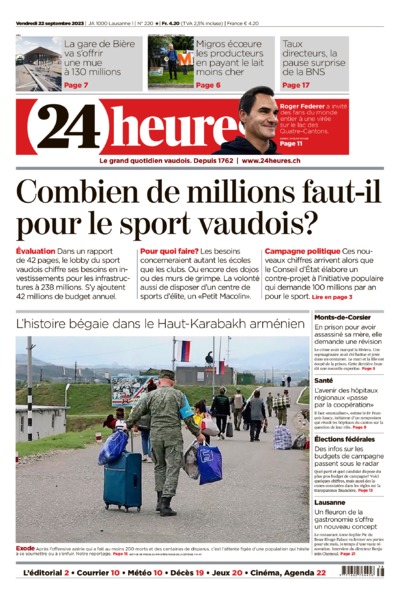 Dernière édition du journal 24 heures