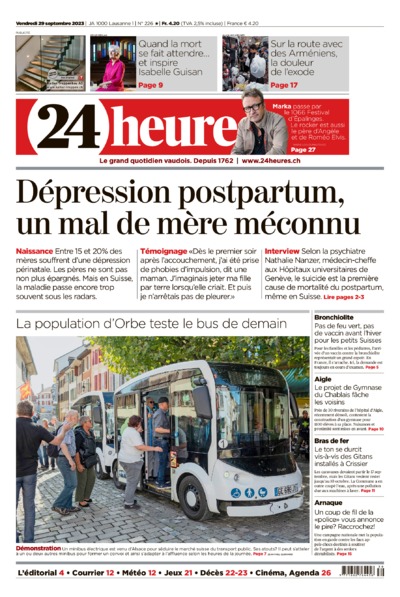 Dernière édition du journal 24 heures