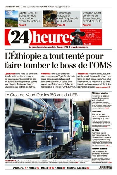 Dernière édition du journal 24 heures