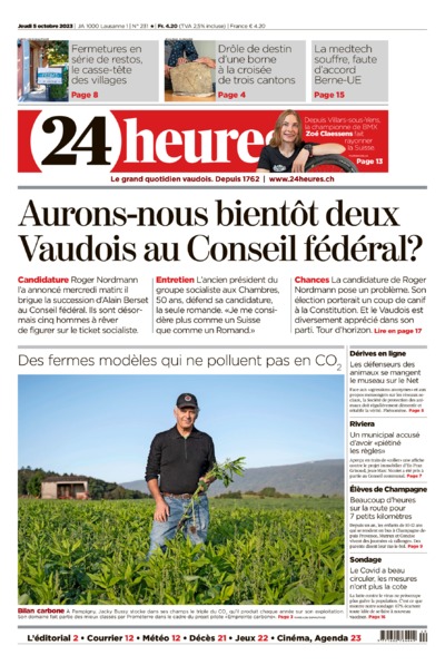 Dernière édition du journal 24 heures