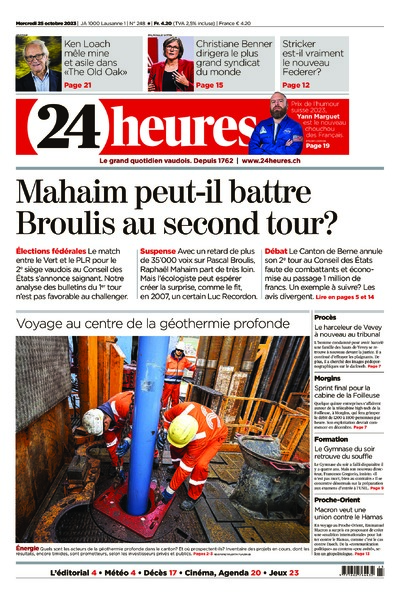 Dernière édition du journal 24 heures