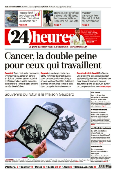 Dernière édition du journal 24 heures