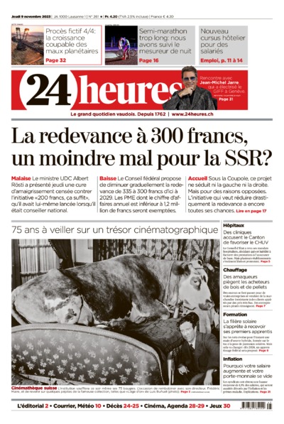 Dernière édition du journal 24 heures