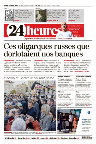 Dernière édition du journal 24 heures