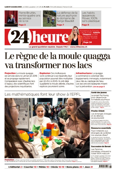 Dernière édition du journal 24 heures
