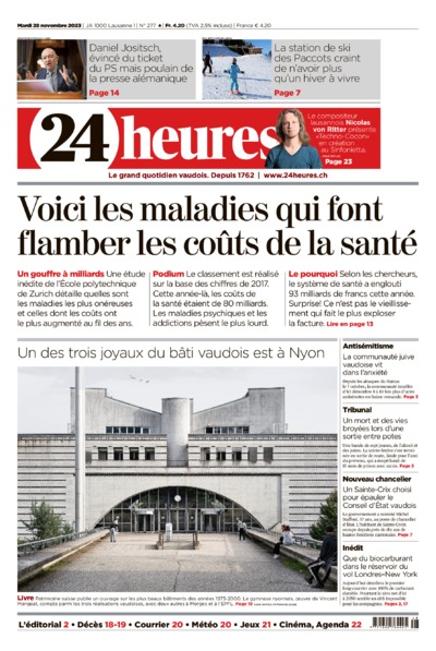 Dernière édition du journal 24 heures