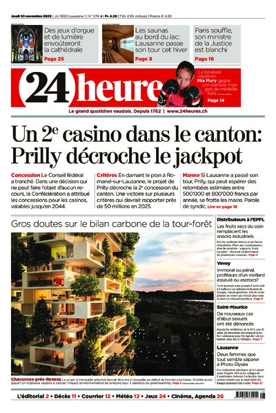 Dernière édition du journal 24 heures