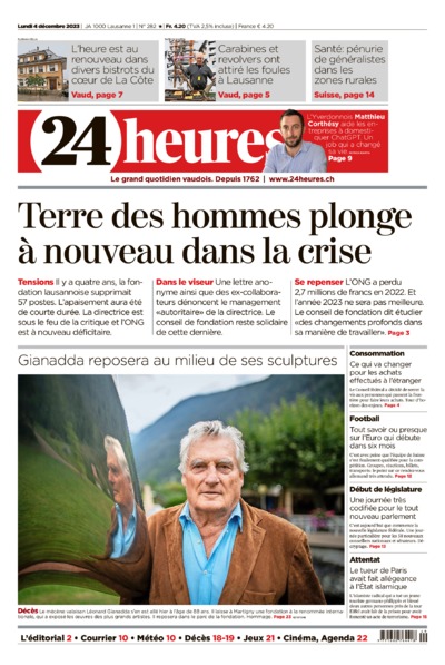 Dernière édition du journal 24 heures