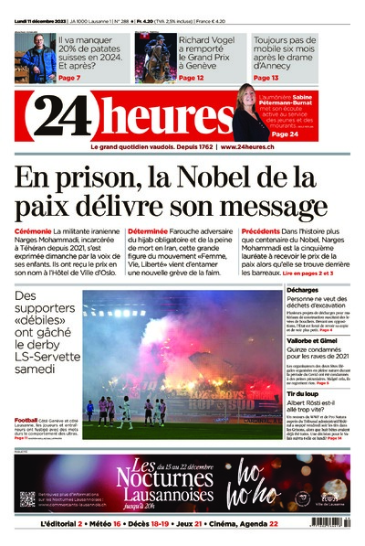 Dernière édition du journal 24 heures