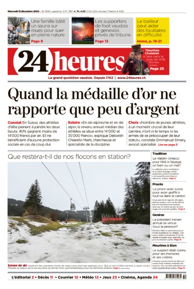 Dernière édition du journal 24 heures