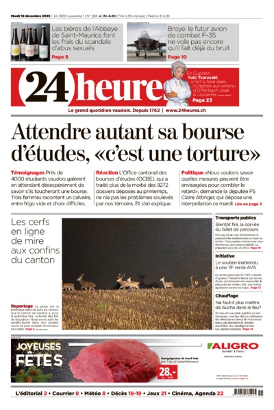 Dernière édition du journal 24 heures