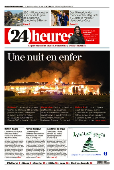 Dernière édition du journal 24 heures