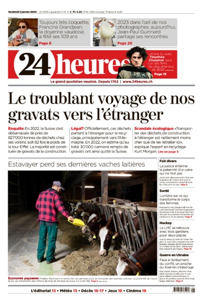 Dernière édition du journal 24 heures