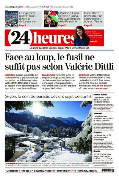 Dernière édition du journal 24 heures