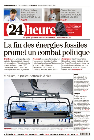 Dernière édition du journal 24 heures