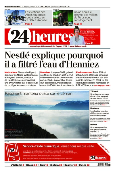 Dernière édition du journal 24 heures
