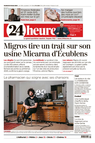 Dernière édition du journal 24 heures