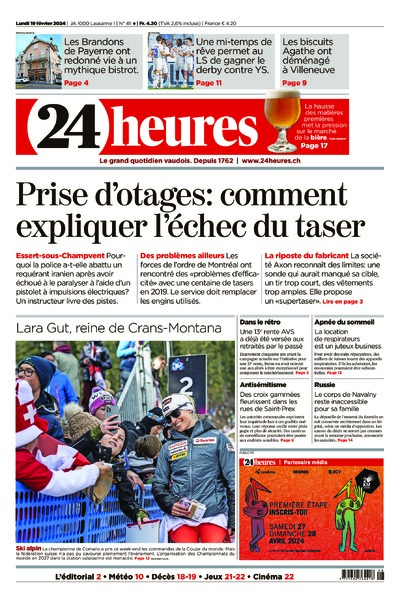 Dernière édition du journal 24 heures