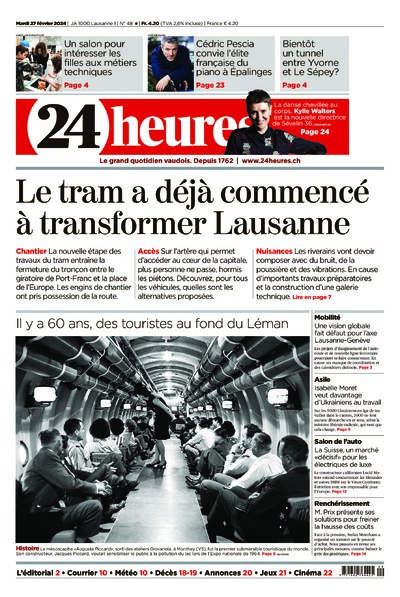 Dernière édition du journal 24 heures