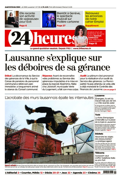 Dernière édition du journal 24 heures