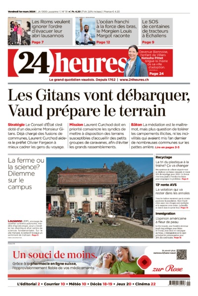 Dernière édition du journal 24 heures