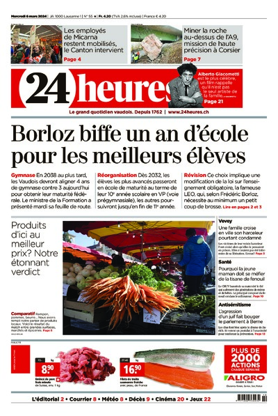 Dernière édition du journal 24 heures