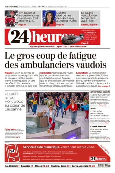 Dernière édition du journal 24 heures