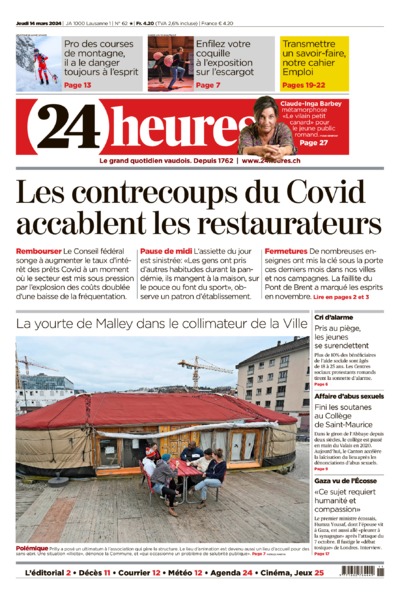 Dernière édition du journal 24 heures