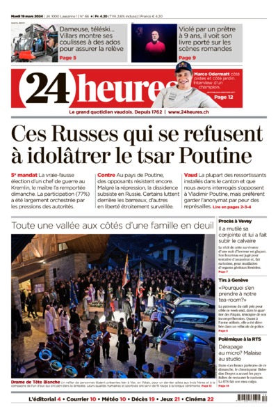 Dernière édition du journal 24 heures