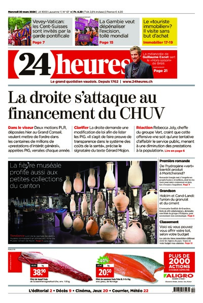 Dernière édition du journal 24 heures