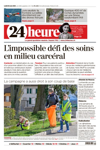 Dernière édition du journal 24 heures