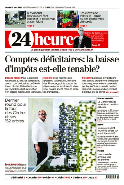 Dernière édition du journal 24 heures