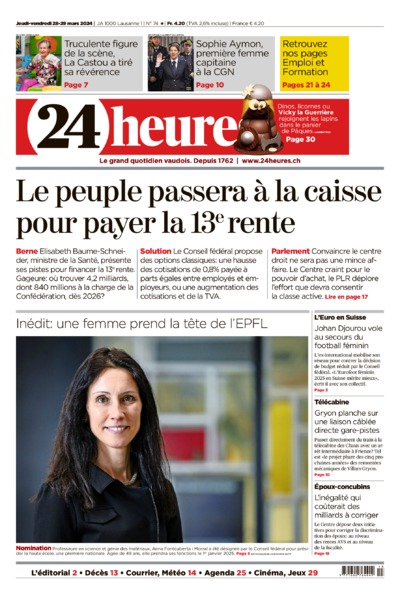 Dernière édition du journal 24 heures