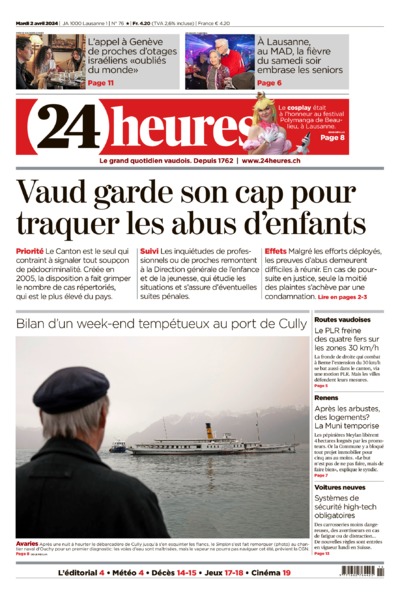 Dernière édition du journal 24 heures
