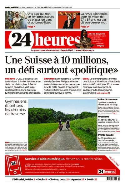 Dernière édition du journal 24 heures