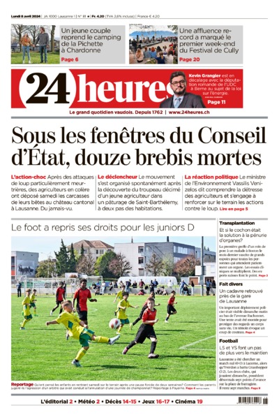 Dernière édition du journal 24 heures