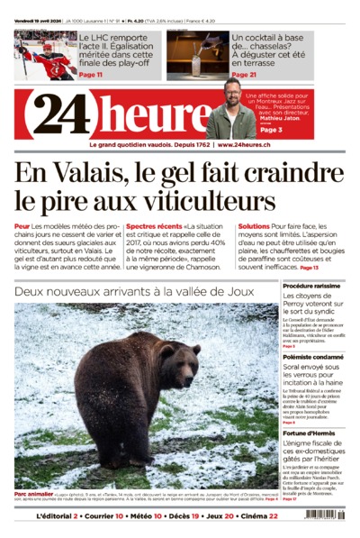 Dernière édition du journal 24 heures