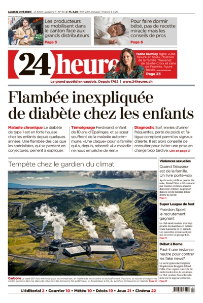 Dernière édition du journal 24 heures