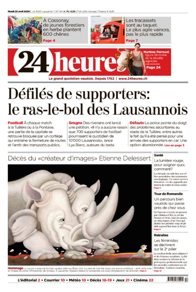 Dernière édition du journal 24 heures