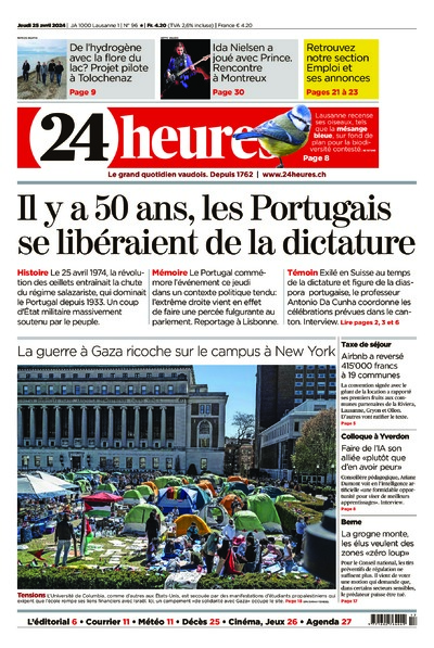 Dernière édition du journal 24 heures
