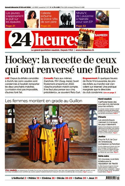 Dernière édition du journal 24 heures