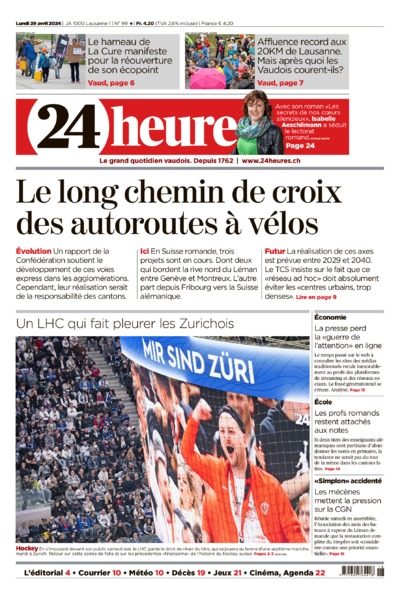 Dernière édition du journal 24 heures